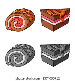 Isolated object of confectionery and culinary logo. Set of confectionery and product stock symbol for web.
