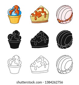 Isolated object of confectionery and culinary logo. Set of confectionery and product stock vector illustration.