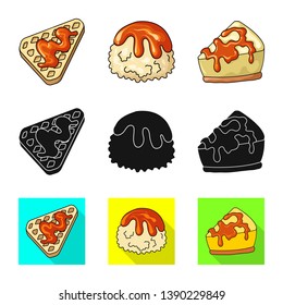 Isolated object of confectionery and culinary logo. Set of confectionery and product vector icon for stock.
