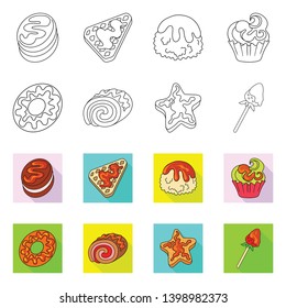 Isolated object of confectionery and culinary logo. Collection of confectionery and product stock symbol for web.