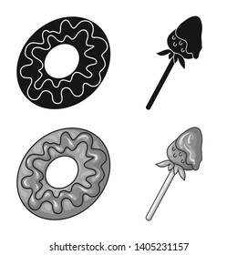 Isolated object of confectionery and culinary logo. Collection of confectionery and product stock symbol for web.