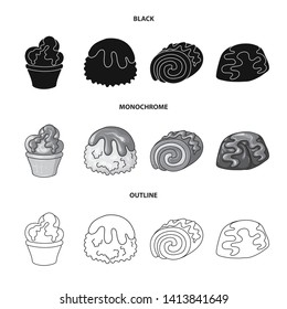 Isolated object of confectionery and culinary logo. Collection of confectionery and product stock vector illustration.