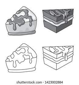 Isolated object of confectionery and culinary logo. Set of confectionery and product stock vector illustration.
