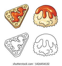 Isolated object of confectionery and culinary logo. Collection of confectionery and product stock symbol for web.