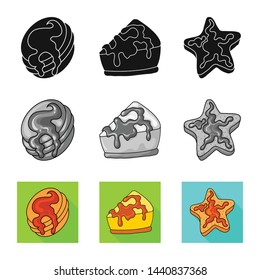 Isolated object of confectionery and culinary logo. Set of confectionery and product vector icon for stock.