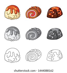 Isolated object of confectionery and culinary logo. Set of confectionery and product stock vector illustration.