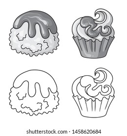 Isolated object of confectionery and culinary logo. Collection of confectionery and product vector icon for stock.