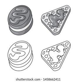 Isolated object of confectionery and culinary logo. Collection of confectionery and product stock symbol for web.
