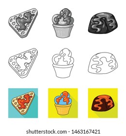 Isolated object of confectionery and culinary logo. Collection of confectionery and product stock symbol for web.