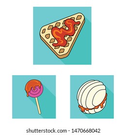 Isolated object of confectionery and culinary logo. Set of confectionery and colorful vector icon for stock.