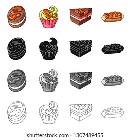Isolated object of confectionery and culinary sign. Collection of confectionery and product stock vector illustration.