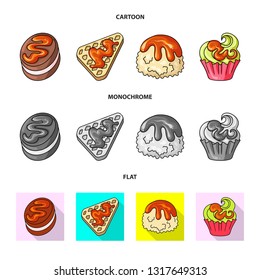 Isolated object of confectionery and culinary sign. Set of confectionery and product vector icon for stock.