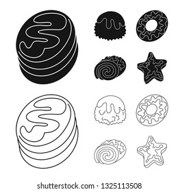 Isolated object of confectionery and culinary sign. Set of confectionery and product stock symbol for web.