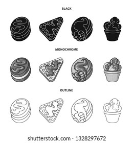 Isolated object of confectionery and culinary sign. Collection of confectionery and product stock symbol for web.