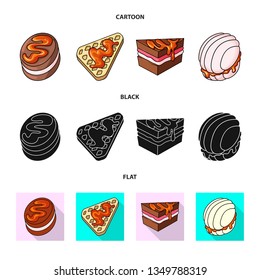 Isolated object of confectionery and culinary sign. Set of confectionery and product vector icon for stock.