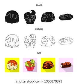Isolated object of confectionery and culinary sign. Set of confectionery and product stock symbol for web.
