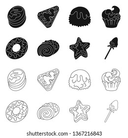 Isolated object of confectionery and culinary sign. Set of confectionery and product vector icon for stock.
