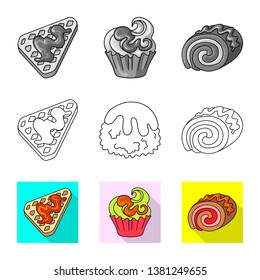 Isolated object of confectionery and culinary sign. Set of confectionery and product vector icon for stock.