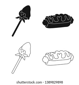 Isolated object of confectionery and culinary sign. Set of confectionery and product stock symbol for web.