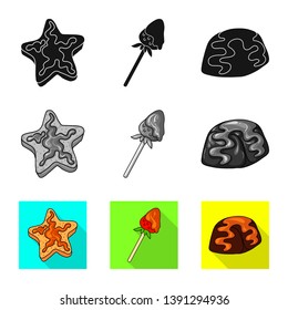 Isolated object of confectionery and culinary sign. Collection of confectionery and product stock vector illustration.