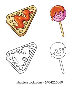 Isolated object of confectionery and culinary sign. Set of confectionery and product stock vector illustration.
