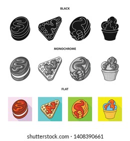 Isolated object of confectionery and culinary sign. Set of confectionery and product stock vector illustration.