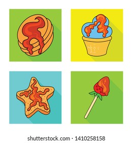 Isolated object of confectionery and culinary sign. Collection of confectionery and colorful vector icon for stock.