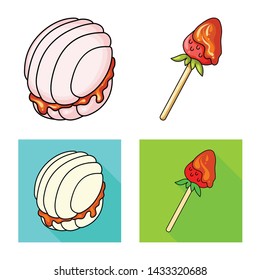 Isolated object of confectionery and culinary sign. Collection of confectionery and product stock symbol for web.