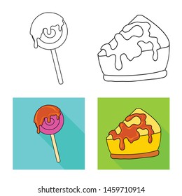 Isolated object of confectionery and culinary sign. Set of confectionery and product stock symbol for web.