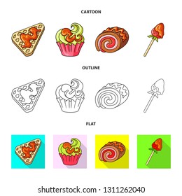 Isolated object of confectionery and culinary symbol. Collection of confectionery and product stock symbol for web.