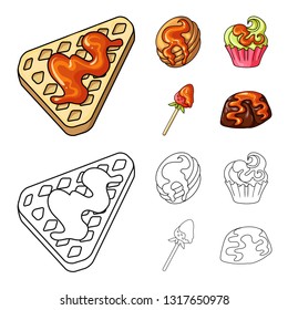 Isolated object of confectionery and culinary symbol. Collection of confectionery and product vector icon for stock.