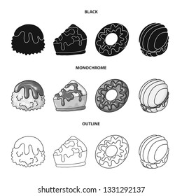 Isolated object of confectionery and culinary symbol. Collection of confectionery and product stock symbol for web.