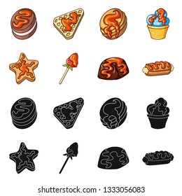 Isolated object of confectionery and culinary symbol. Set of confectionery and product stock symbol for web.