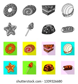 Isolated object of confectionery and culinary symbol. Collection of confectionery and product stock symbol for web.