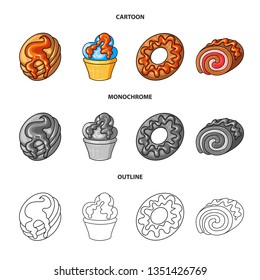 Isolated object of confectionery and culinary symbol. Set of confectionery and product vector icon for stock.