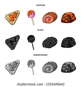 Isolated object of confectionery and culinary symbol. Set of confectionery and product stock symbol for web.