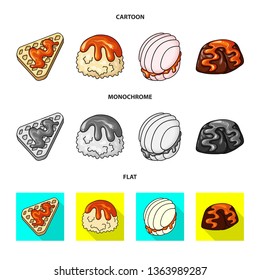 Isolated object of confectionery and culinary symbol. Collection of confectionery and product stock symbol for web.