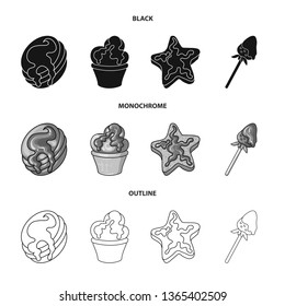 Isolated object of confectionery and culinary symbol. Set of confectionery and product stock symbol for web.