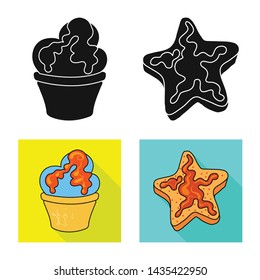 Isolated object of confectionery and culinary symbol. Collection of confectionery and product vector icon for stock.