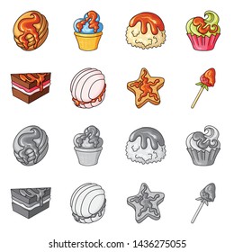 Isolated object of confectionery and culinary symbol. Collection of confectionery and product vector icon for stock.