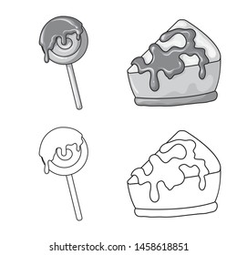 Isolated object of confectionery and culinary symbol. Set of confectionery and product vector icon for stock.