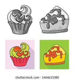 Isolated object of confectionery and culinary symbol. Set of confectionery and product vector icon for stock.