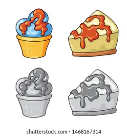 Isolated object of confectionery and culinary symbol. Collection of confectionery and product stock symbol for web.
