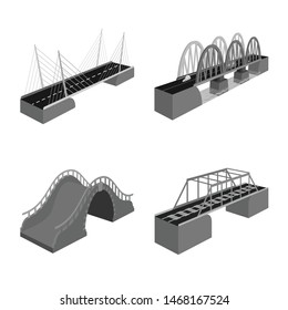Isolated object of connection and crossing icon. Collection of connection and design vector icon for stock.
