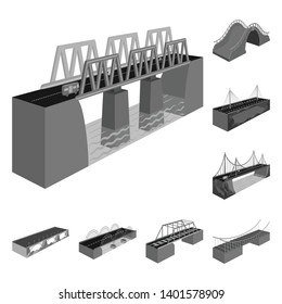 Isolated object of connection and crossing logo. Collection of connection and design stock symbol for web.