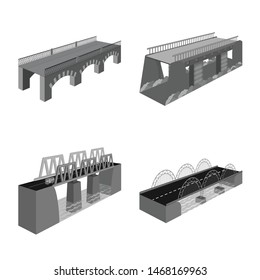 Isolated object of connection and crossing logo. Set of connection and design stock vector illustration.