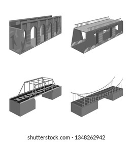 Isolated object of connection and crossing sign. Collection of connection and design stock symbol for web.