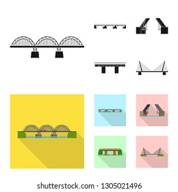 Isolated object of connection and design icon. Collection of connection and side vector icon for stock.