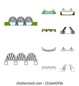 Isolated object of connection and design icon. Collection of connection and side stock vector illustration.