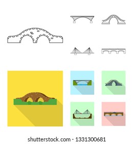 Isolated object of connection and design icon. Set of connection and side stock vector illustration.